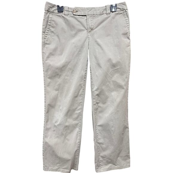 Eddie Bauer Pants 6 Brown Cropped Cotton Blend Mid Rise Mercer Fit Minimalist - Picture 1 of 8
